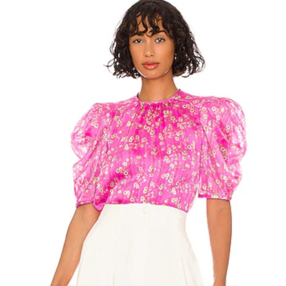 Sabina Musayev blouse in fuchsia floral